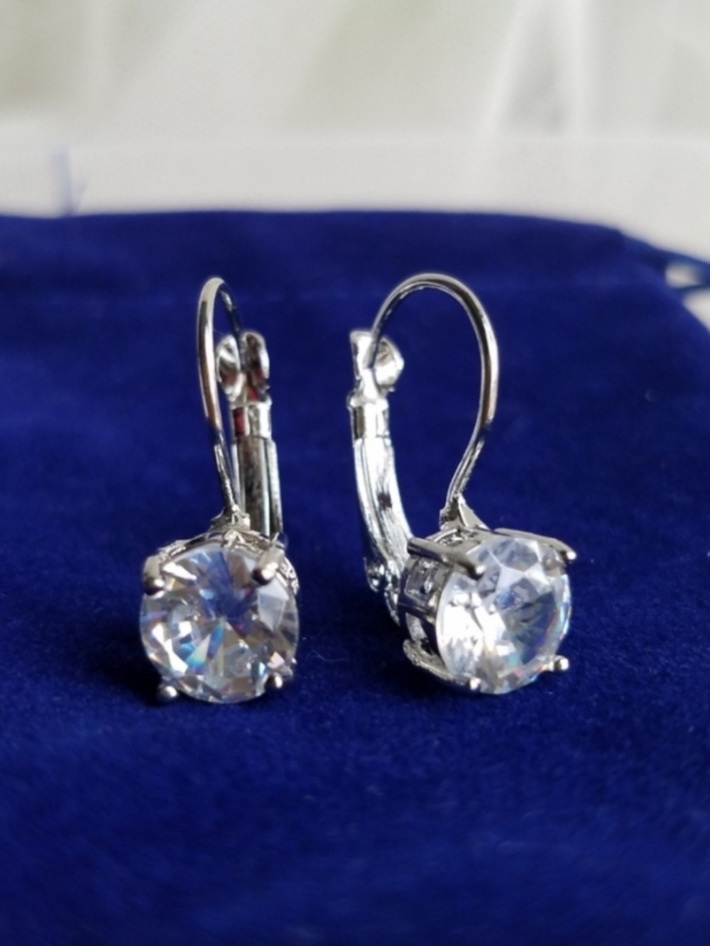 Swarovski Elements 925 Sterling Silver 2.0 ct Round Solitaire Drop Earrings NEW